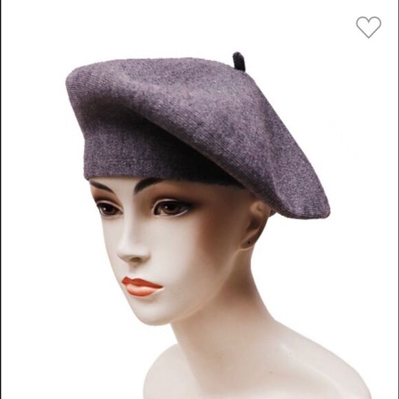 Cream Solid colored knit acrylic berets - Picture 3 of 8